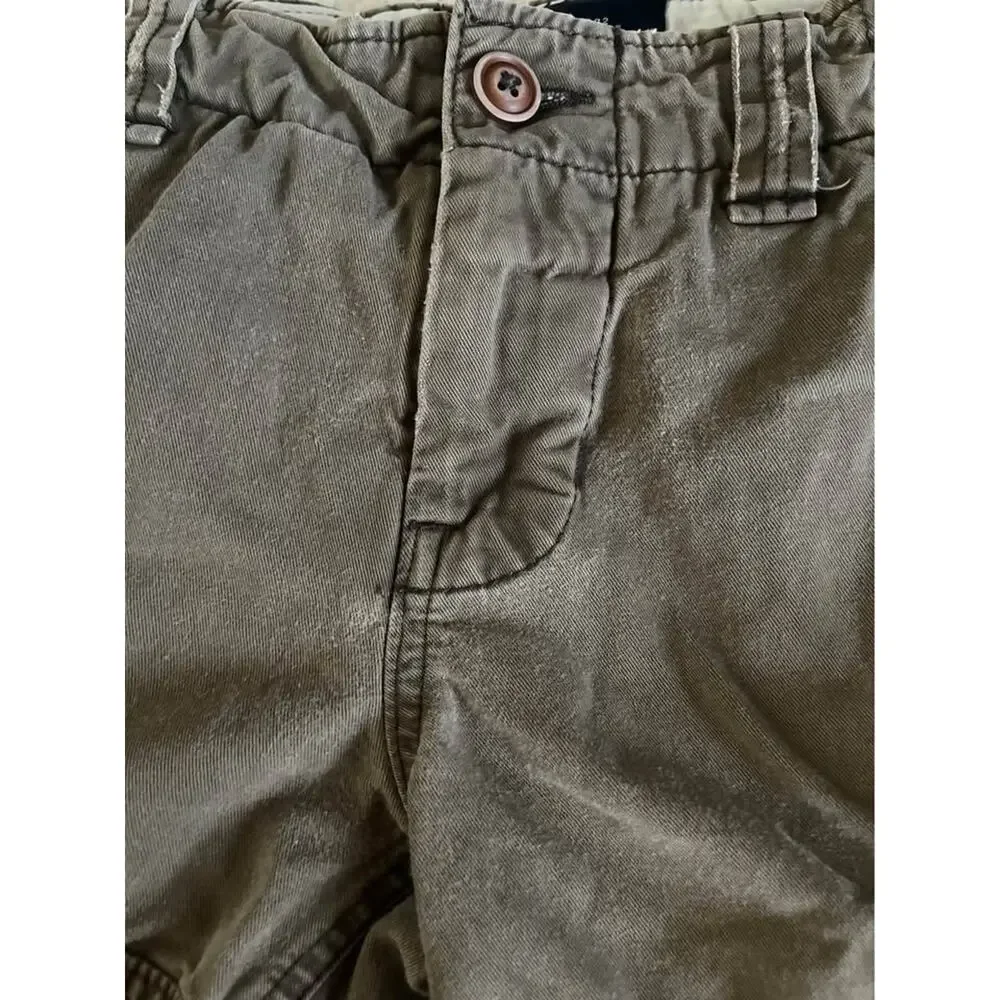 Vintage Y2K Boys Abercrombie & Fitch Cargo Shorts 8 Medium Brown Green Baggy